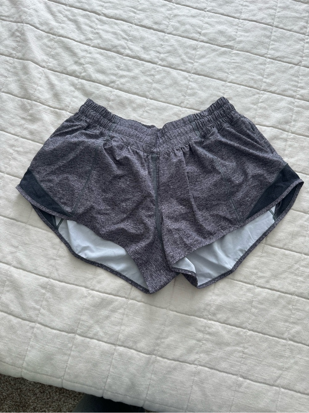 Women’s Heather Gray Athletic Running Shorts - Lululemon Hotty Hot 2 in